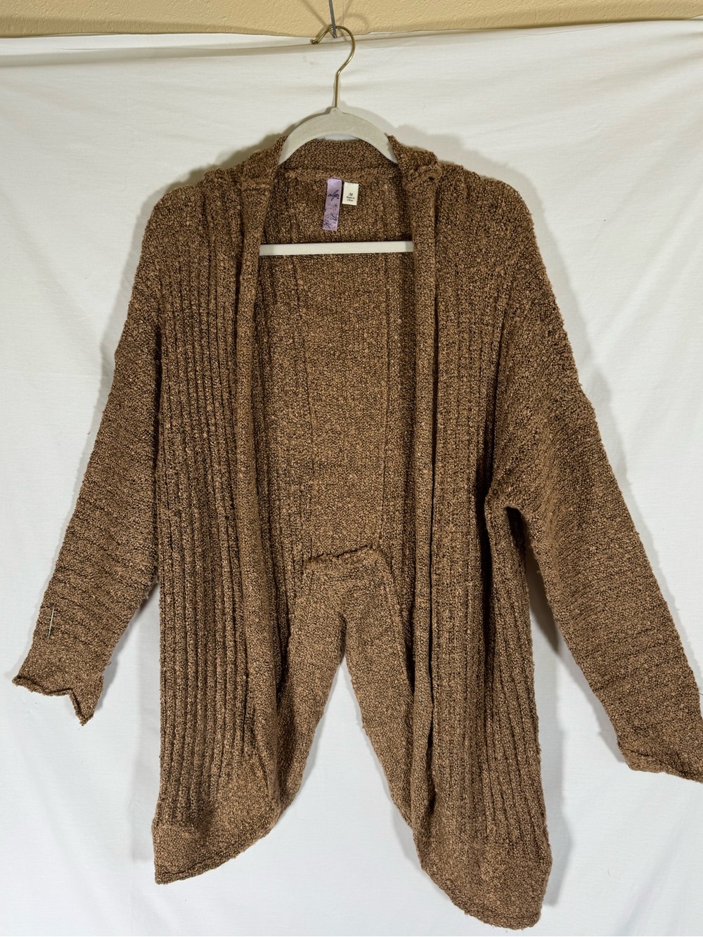 Cozy soft Open-Front Cardigan in Brown/pink